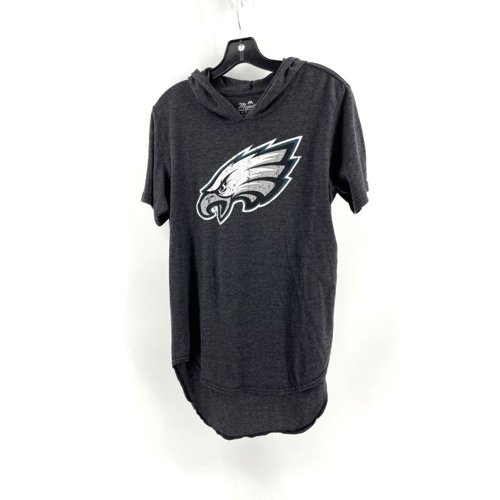 Philadelphia Eagles Football NFL 2 Sided Hooded Tee T Shirt Hoodie Wentz Size M